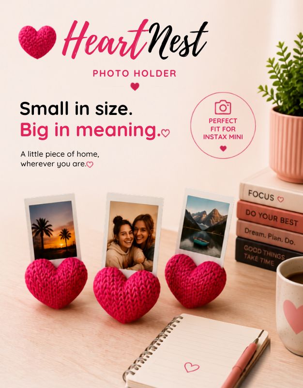 Heart Nest Photo Holder Set of 3
